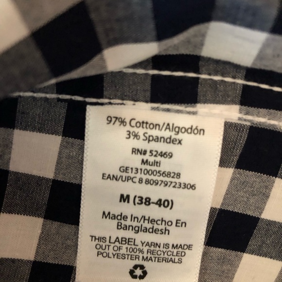 Mens GEORGE Short Sleeved Shirt Size Medium 38-40 Navy White Check New - Picture 7 of 8